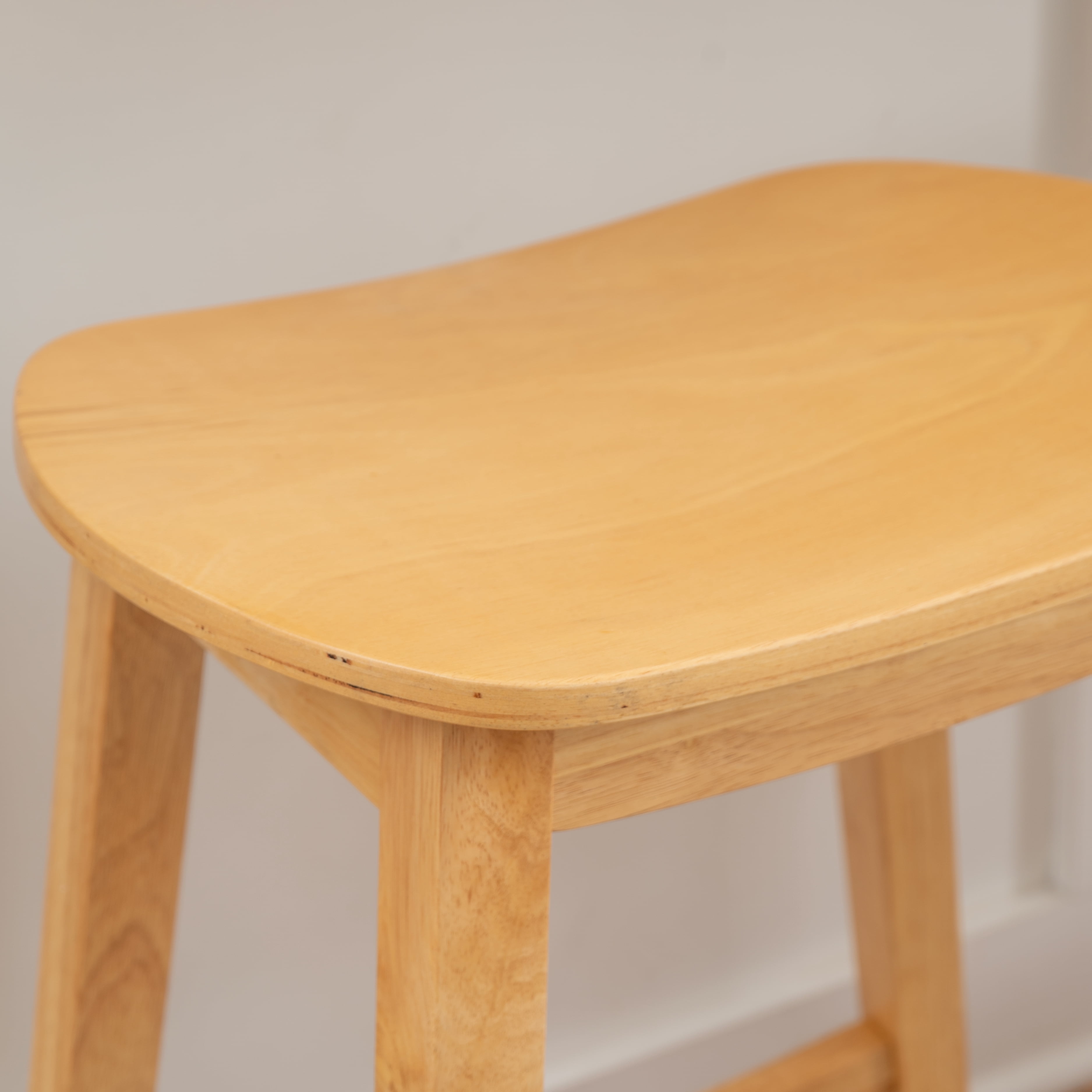 Linon Condal 26" Backless Wood Saddle Counter Stool, Set of 2, Natural