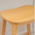 thumbnail image 4 of Linon Condal 26" Backless Wood Saddle Counter Stool, Set of 2, Natural, 4 of 9