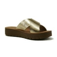 thumbnail image 2 of SODA LUCY ~ Women Open Toe Flatform Platform Crisscross Band Upper Fashion Slide Sandals, 2 of 5