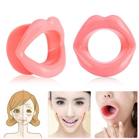 Knifun 2pcs Rubber Thin Face Tool, Silicone Lips Trainer Tightener Exercise Anti-Aging Face Muscle Tightener Slimming Slimmer Shaper, (Best Exercise For Face Muscles)