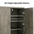 thumbnail image 6 of Sideboard Buffet Cabinet with Doors and Adjustable Shelves, Fluted  Small Storage Cabinet for Kitchen,Living Room, Gray, 6 of 11