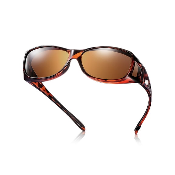 TINHAO Fit Over Glasses Sunglasses Wrap Around Polarized Sunglasses for Men Women with UV400 Protection for Driving