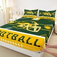 thumbnail image 4 of Erosebridal American Football Twin Sheet Sets, Soccer Sports Bedding Twin Size, Green Orange, Green Bay, 3pcs (Top Sheet, Fitted Sheet, Pillowcase), 4 of 6