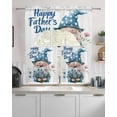 thumbnail image 2 of Happy Father's Day Kitchen Curtains Sets 36 Inch Length with Valance, Blue Gnomes Floral Botanical Swag Valances and Tiers Curtain Set Drapes Swag Curtains for Living Room, Bathroom, Bedroom, Cafe, 2 of 6