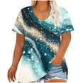 thumbnail image 2 of JTZGDY Plus Size Womens Summer Tops Vintage Printed Short Sleeve Round Neck Graphic T-Shirts Loose Fit Blouses Trendy Oversized Soft Cotton Tees Multicolor#17 XL, 2 of 6