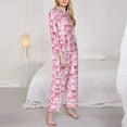 thumbnail image 3 of Fotbe Pink bows Pattern Long Sleeve Pajama Set for Women,Sleepwear Set,2-piece Loungewear Set,Soft PJs Comfy Nightwear with Pockets-X-Large, 3 of 7