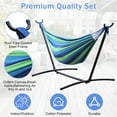 thumbnail image 3 of YRLLENSDAN Hammock with Stand Included, Double Hammock Hammock Stand Heavy Duty Portable Hammock Stand with Carrying Bag for Indoor Outdoor, Blue, 3 of 7