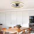 thumbnail image 5 of JLPAN Ceiling Fans with Lights,  Low Profile Flush Mount Modern Bladeless Ceiling Fan and Remote Control, 19.7" Dimmable  LED 3 Colors and 6 Speeds - Gold, 5 of 10