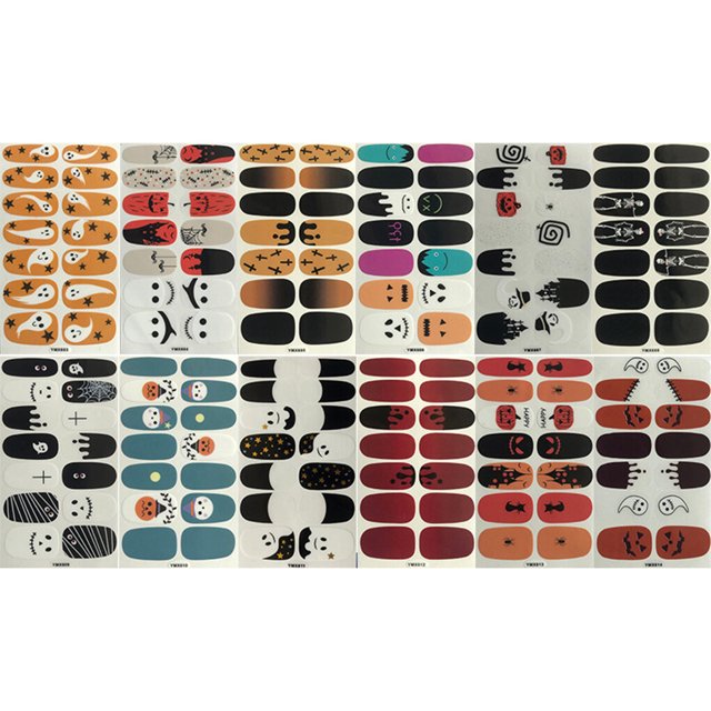 Seitruly 12 pegatinas para uñas de Halloween con buena artesanía, calcomanía para uñas, decoración DIY, accesorios de fiesta para mujeres y Juegos de manicura