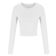 thumbnail image 5 of XFLWAM Cotton Long Sleeve Shirts for Women Workout Crop Tops Loose Cropped T-Shirts Athletic Gym Shirts White M, 5 of 7
