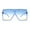 Blue Blue Orange, variant on Pop Color Oceanic 80s Squared Rectangular Thin Plastic Oversize Sunglasses Blue Orange