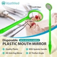 thumbnail image 2 of Disposable Dental Mirrors with Spatula Handle, Individually Wrapped, 100 Pack – Green, 2 of 7