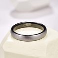 thumbnail image 4 of 4mm Silver Black Men's Wedding Band Two-Tone Tungsten Rings Brushed Finish Dome Style, 4 of 6