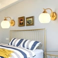 thumbnail image 3 of Wall Light Indoor, Modern E26 Wall Sconce with Globe Glass Ball,1 Light, Vintage Metal Bedside Wall Lamp Fixtures for Living Room Bedroom Bathroom Hallway,Gold, 3 of 6