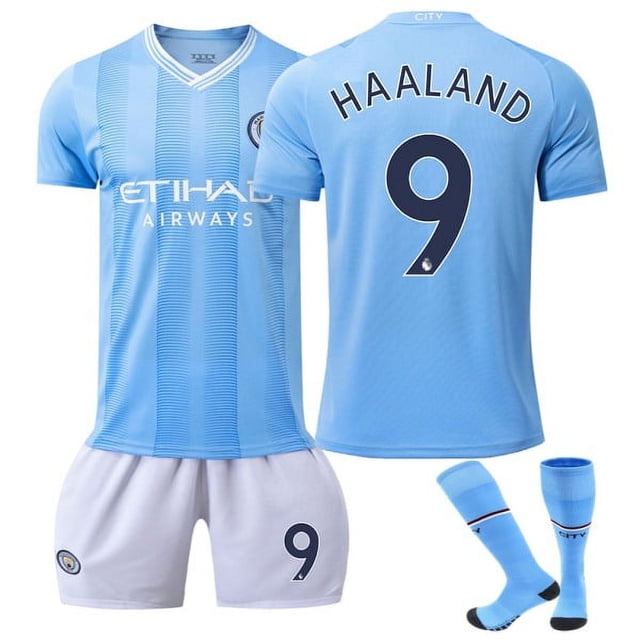 23-24 Camiseta de fútbol Manchester City para niños No. 9 Haaland 23/24 niños 28(150-160cm) Sincero Electrónica