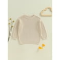 thumbnail image 4 of Baby Sweetie Mommy and Me Matching Pullover Sweatshirt Ribbed Long Sleeve Round Neck Chunky Knit Tops Fall Winter Clothes, 4 of 10