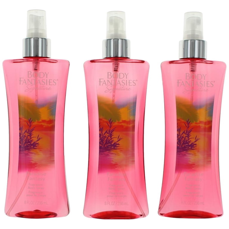 Paradise Fantasy by Body Fantasies, 3 Pack 8oz Fragrance Body