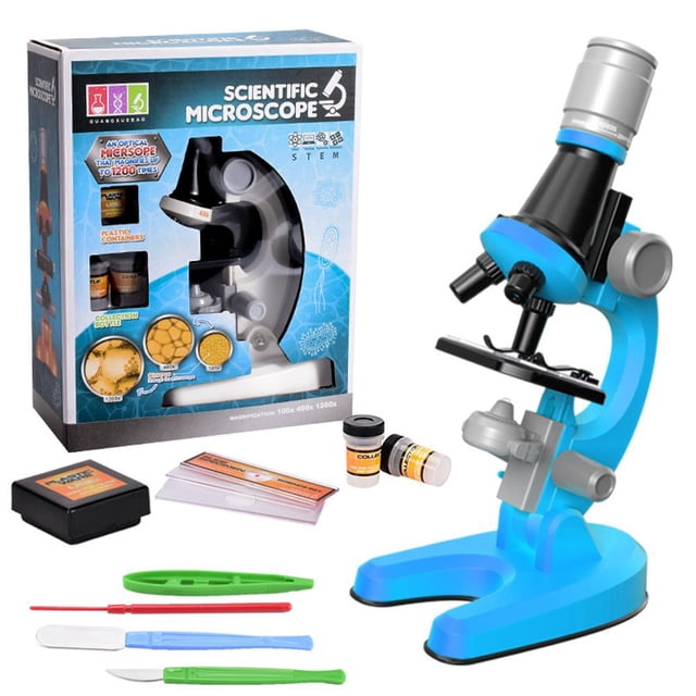 Kit De Microscopio Para Niños 100X 400X 1200X Microscopio De Estudiante Para Principiantes Kits De Ciencia Juguete Educativo Para Niños Cateissary FN007193-04