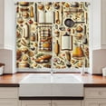 thumbnail image 2 of Ambesonne Cooking Themed Kitchen Curtains, Chef Food Kitchen, 55"x24", Cream and Orange, 2 of 3