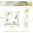 thumbnail image 3 of Bird Pillow Covers 16x16 Set of 2 Gray White Yellow Botanical Flower Throw Pillow Cases Wash Painting Decorative Square Pillowcases Spring Summer Cushion Covers Outdoor for Sofa Bed Couch Home, 3 of 6