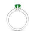 thumbnail image 2 of ANGARA Lab Grown 1.5 Ct Tapered Shank Oval Solitaire Emerald Ring for Women in 14K White Gold (Size-9x7mm) | May Birthstone, Birthday, Anniversary, Jewelry Gift for Women | Lab-Grown Emerald Ring, 2 of 6