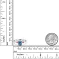 thumbnail image 6 of Gem Stone King 14K White Gold Persian Blue Moissanite and Pink Lab Grown Diamond Engagement Ring for Women | 1.64 Cttw | Oval 8X6MM | Gemstone Birthstone | Size 8, 6 of 6