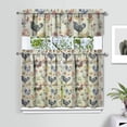 thumbnail image 2 of Kitchen Curtains 36 Inch Short - 3 Panel Set with Cute Farmhouse Egg & Chicken Print, Rod Pocket Window Curtain, 100% Polyester for Rustic Coop, Farm Kitchen, Easy Wash, 2 of 3