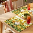 thumbnail image 4 of Sunflower Gnomes Placemats Set of 4 Spring Summer Botanical Florals Place Mats Indoor Wipeable Table Mats Washable Cloth Dining Table Placemats for Kitchen Holiday Party Home Decor 13x19 Inch, 4 of 9