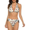 thumbnail image 1 of NICKSUN Women's Bikini Sets, Cute Print Two Piece Bathing Suits Sexy Halter Padded Bikini Swimsuits, 1 of 6