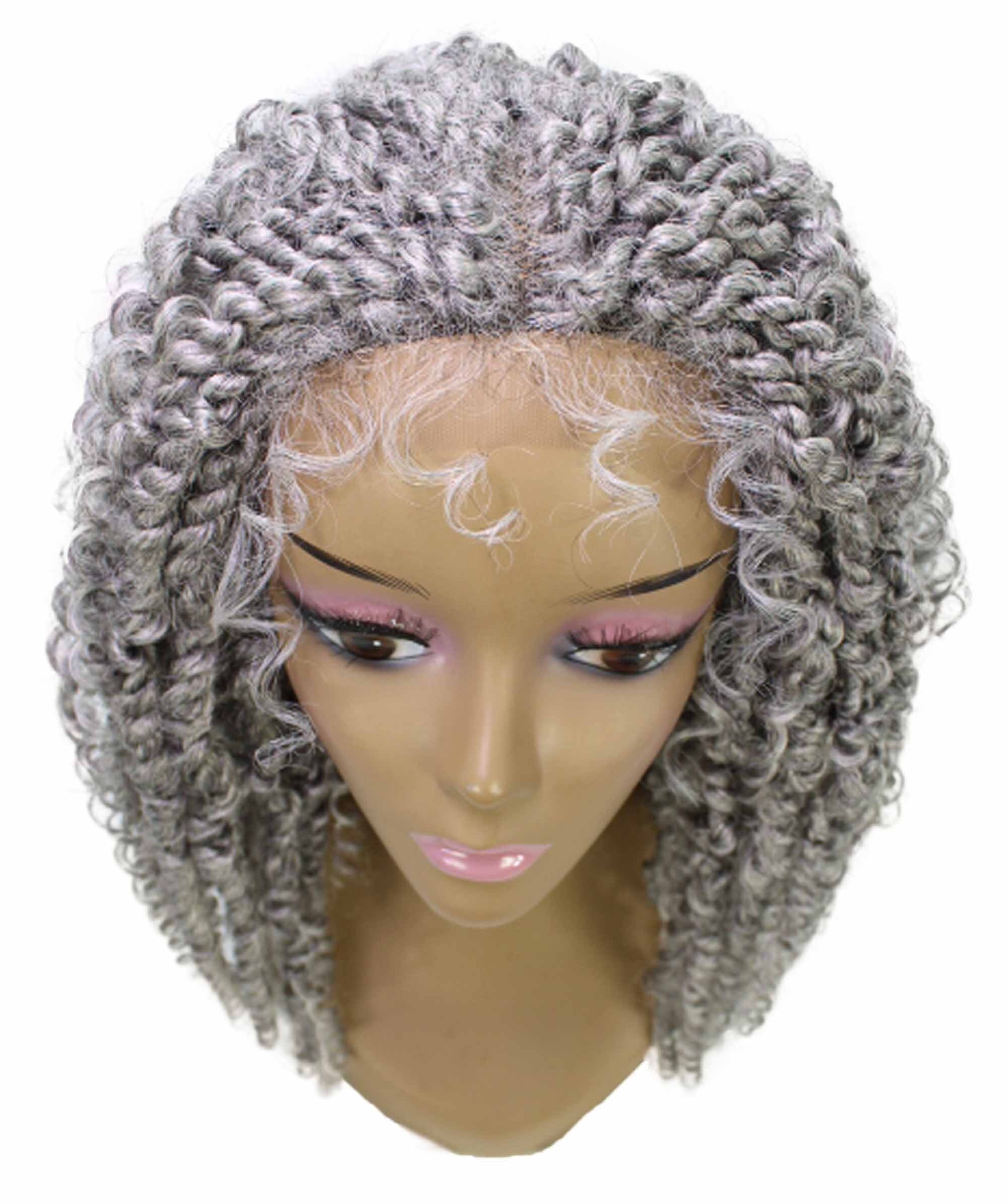 LUXLUXE Curly, Long, Lace Front Wig, Gray, 1 Count For Women Adult