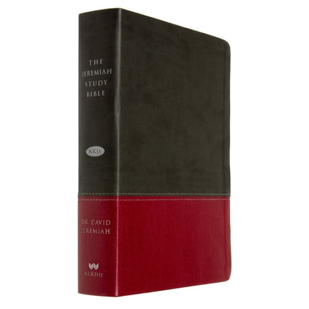 The Jeremiah Study Bible, NKJV: Charcoal/Burgundy LeatherLuxe® : What It Says. What It Means. What It Means For
