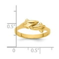 thumbnail image 2 of Solid 14k Yellow Gold Two Dolphin Adjustable Ring Band Size 6.5, 2 of 3