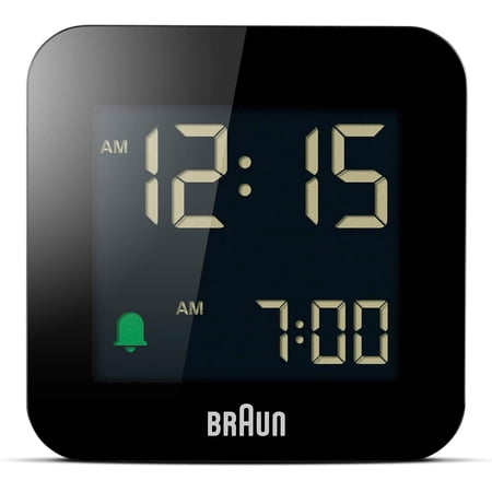 Digital Travel Alarm Clock with Snooze, Compact Size, Negative LCD Display, Quick Set, Crescendo
