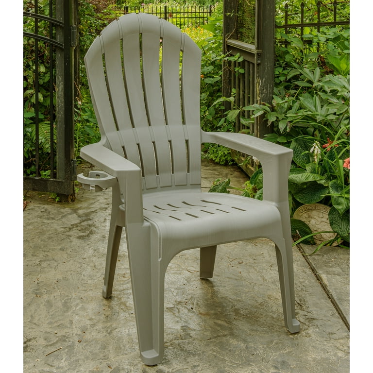 Adams Big Easy Outdoor Resin Adirondack Chair with Cup Holder Gray Walmart