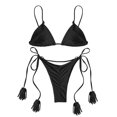 thumbnail image 2 of Aayomet High Waisted Bikini Women High Waist Bikini Push Up Bikinis Print Swimsuit Female Beachwear Swimwear,Black M, 2 of 4