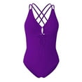 thumbnail image 5 of MSJUHEG Bathing Suit Monokini,Push Up Swimsuits for Women,Womens One Piece Swimsuits,Ribbed One Piece Swimsuits for Women,High Waisted Bathing Suit,Strapless Swimsuits for Women,Tie Side Purple L, 5 of 8