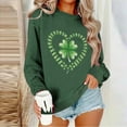 thumbnail image 2 of xixinqiwan Women Irish Shamrock Sweatshirt,Women Slainte Shirts St Pattys Shirt Shamrock Clover Printed Long Sleeve Tops, 2 of 6