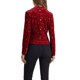 thumbnail image 3 of BLAZER METÁLICO DE VELVET CON ESTRELLAS PARA MUJERES CHIC IMPRESO DE UNA SOLA BOTÓN TAMAÑO XL ROJO-ESTRELLA, 3 of 6