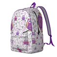 thumbnail image 2 of Night Owl School Backpack – Snowy Owl Print Pattern Bookbag with Cute Cartoon Big Eyes for Daily Use and Travel, 2 of 5