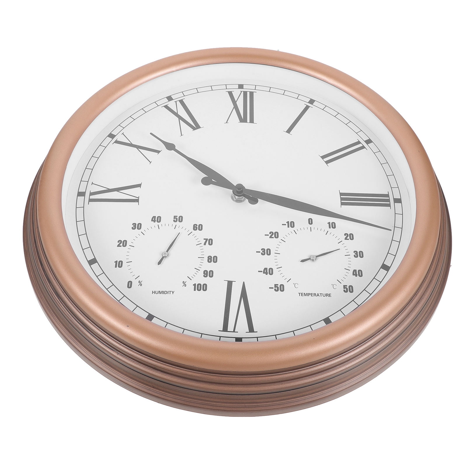 OUNONA  Patio Wall Decor Outdoor Clock Thermometers outside Clocks for Patios