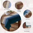 thumbnail image 5 of Blue Brown Table Cloth Waterproof Tablecloths, Farmhouse Wood Grain Vintage Vertical Striped Tablecloth Dining Table Cover for Kitchen Party Tabletop Outdoor, Square Tablecloth 60x60 Inch, 5 of 9