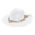 thumbnail image 3 of LRen Women Tea Party Hat Stylish Wide Brim Straw Hat for Beach and Summer Sun Fashionable Holiday Accessory White, 3 of 4