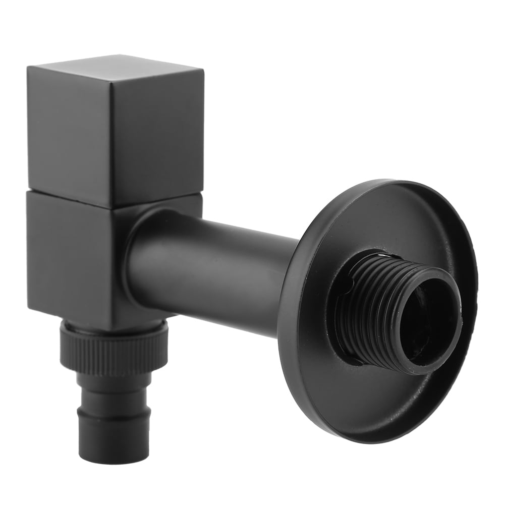 Mgaxyff Faucet,Black Brass Square Washing Machine Faucet Wall Mount