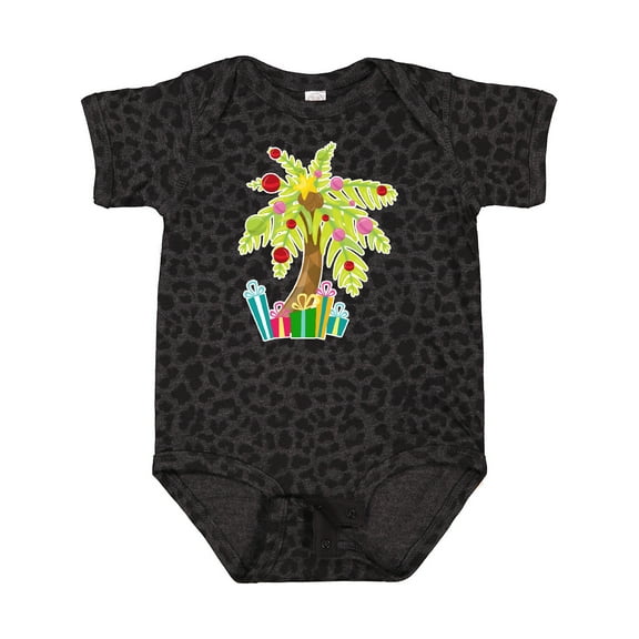 Inktastic Christmas Palm Tree with Presents Boys or Girls Baby Bodysuit
