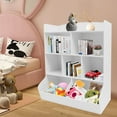 thumbnail image 5 of White Kids Toy Storage Organizer with Kids Bookshelf 4 Tier Nursery Book Shelves Toddler Bookshelf Children's Toy Shelf for Children's Room Playroom Bedroom Kindergarten School (4-Tier White), 5 of 14