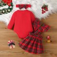 thumbnail image 6 of NOLDARES Newborn Infant Baby Girl Dress Clothes Winter Outfits Top Romper Overalls Dresses Suspender Skirt Set for Girls(Red,6-9 M), 6 of 7