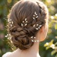 thumbnail image 7 of MIALLO 6 Pcs Gold Wedding Hair Pins with Pearls, Boho Bridal Hair Accessories for Women, Crystal Leaf Hair Piece for Rustic Wedding, 7 of 7