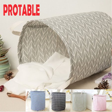 Fabric Hamper Large Laundry Basket (5 Colors), Collapsible Fabric Laundry Hamper, Foldable Clothes Bag, Folding Washing Bin ()