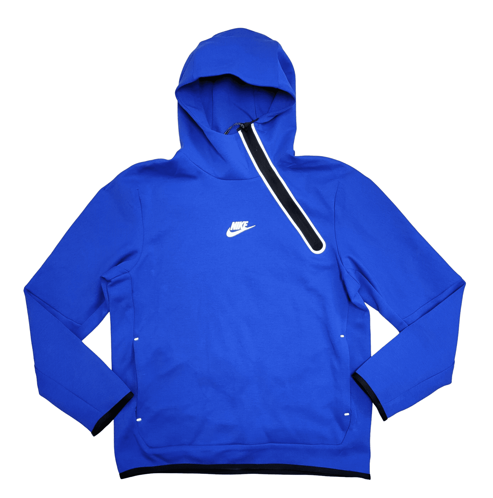 Nike NSW Tech Fleece Asymmetric Half Zip Blue Pullover Hoodie Size L ...