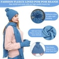 thumbnail image 2 of Hat Gloves Scarf Set Women Winter Knit Beanie Hat+Touchscreen Gloves+Long Scarve 3 in 1 Set Gift for Women Girls three-piece set, 2 of 8